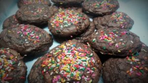 Rainbow Brownie Fudge Cookies